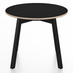 SU Low Round Table - Black Anodized Aluminum / Black Laminate Plywood