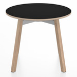 SU Low Round Table - Oak / Black Laminate Plywood