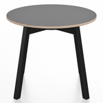 SU Low Round Table - Black Anodized Aluminum / Grey Laminate Plywood