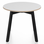 SU Low Round Table - Black Anodized Aluminum / White Laminate Plywood
