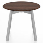 SU Low Round Table - Clear Anodized Aluminum / Walnut Plywood
