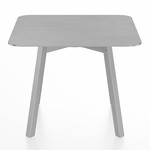 SU Low Square Table - Clear Anodized Aluminum / Hand Brushed Aluminum