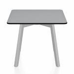SU Low Square Table - Clear Anodized Aluminum / Grey HPL