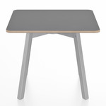 SU Low Square Table - Clear Anodized Aluminum / Grey Laminate Plywood