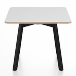 SU Low Square Table - Black Anodized Aluminum / White Laminate Plywood