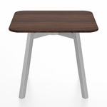 SU Low Square Table - Clear Anodized Aluminum / Walnut Plywood