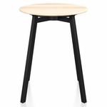 SU Round Cafe Table - Black Anodized Aluminum / Accoya Wood