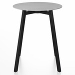 SU Round Cafe Table - Black Anodized Aluminum / Hand Brushed Aluminum