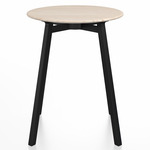 SU Round Cafe Table - Black Anodized Aluminum / Ash Plywood