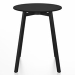 SU Round Cafe Table - Black Anodized Aluminum / Black HPL