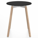 SU Round Cafe Table - Oak / Black HPL