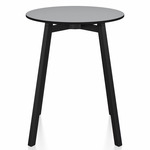 SU Round Cafe Table - Black Anodized Aluminum / Grey HPL