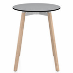 SU Round Cafe Table - Oak / Grey HPL