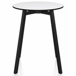 SU Round Cafe Table - Black Anodized Aluminum / White HPL