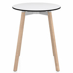 SU Round Cafe Table - Oak / White HPL