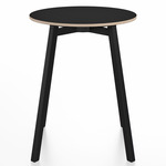 SU Round Cafe Table - Black Anodized Aluminum / Black Laminate Plywood