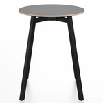 SU Round Cafe Table - Black Anodized Aluminum / Grey Laminate Plywood