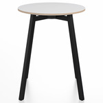 SU Round Cafe Table - Black Anodized Aluminum / White Laminate Plywood