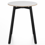 SU Round Cafe Table - Black Anodized Aluminum / White Laminate Plywood