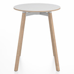 SU Round Cafe Table - Oak / White Laminate Plywood