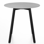 SU Round Cafe Table - Black Anodized Aluminum / Hand Brushed Aluminum