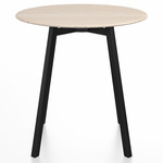 SU Round Cafe Table - Black Anodized Aluminum / Ash Plywood