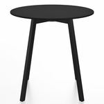 SU Round Cafe Table - Black Anodized Aluminum / Black HPL
