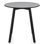 SU Round Cafe Table - Black Anodized Aluminum / Grey HPL