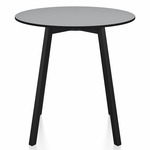 SU Round Cafe Table - Black Anodized Aluminum / Grey HPL