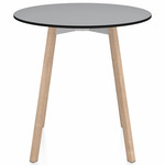 SU Round Cafe Table - Oak / Grey HPL