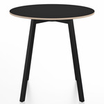 SU Round Cafe Table - Black Anodized Aluminum / Black Laminate Plywood