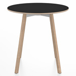 SU Round Cafe Table - Oak / Black Laminate Plywood