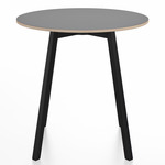 SU Round Cafe Table - Black Anodized Aluminum / Grey Laminate Plywood