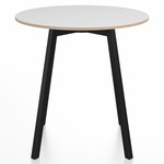 SU Round Cafe Table - Black Anodized Aluminum / White Laminate Plywood