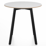 SU Round Cafe Table - Black Anodized Aluminum / White Laminate Plywood