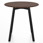 SU Round Cafe Table - Black Anodized Aluminum / Walnut Plywood