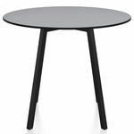 SU Round Cafe Table - Black Anodized Aluminum / Grey HPL