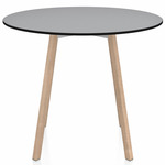 SU Round Cafe Table - Oak / Grey HPL