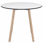 SU Round Cafe Table - Oak / White HPL