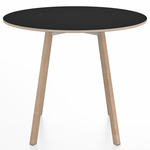 SU Round Cafe Table - Oak / Black Laminate Plywood
