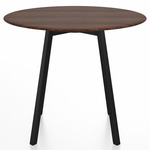 SU Round Cafe Table - Black Anodized Aluminum / Walnut Plywood