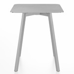 SU Square Cafe Table - Clear Anodized Aluminum / Hand Brushed Aluminum