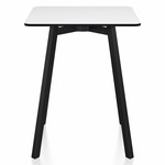 SU Square Cafe Table - Black Anodized Aluminum / White HPL