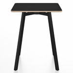 SU Square Cafe Table - Black Anodized Aluminum / Black Laminate Plywood