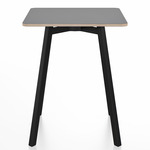 SU Square Cafe Table - Black Anodized Aluminum / Grey Laminate Plywood