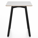 SU Square Cafe Table - Black Anodized Aluminum / White Laminate Plywood