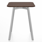 SU Square Cafe Table - Clear Anodized Aluminum / Walnut Plywood
