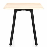SU Square Cafe Table - Black Anodized Aluminum / Accoya Wood