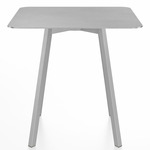 SU Square Cafe Table - Clear Anodized Aluminum / Hand Brushed Aluminum