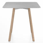 SU Square Cafe Table - Oak / Hand Brushed Aluminum